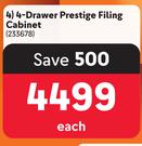 4 Drawer Prestige Filing Cabinet