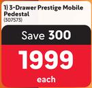 3 Drawer Prestige Mobile Pedestal