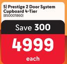 Prestige 2 Door System Cupboard 4 Tier
