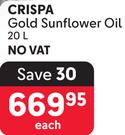 Crispa Gold Sunflower Oil-20L Each