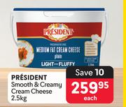 President Smooth & Creamy Cream Cheese-2.5Kg Each