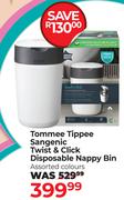 Tommee Tippee Sangenic Twist & Click Disposable Nappy Bin Assorted Colours