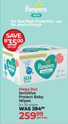 Pampers Mega Box Sensitive Protect Baby Wipes 9 x 56 Wipes-Per Box