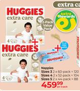 Huggies Extra Care Nappies 2 Pack Value Pack-Per 2 Pack