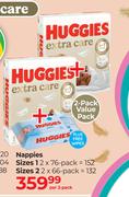 Huggies Extra Care Nappies 2 Pack Value Pack-Per 2 Pack
