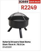 Naterial Brasero Steel Boma Dia 75cm H79.5cm 81485081