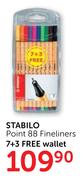 Stabilo Point 88 Fineliners 7+3 Free Wallet