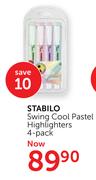 Stabilo Swing Cool Pastel Highlighters 4 Pack