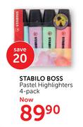 Stabilo Boss Pastel Highlighters 4 Pack