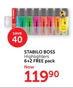 Stabilo Boss Highlighters 6+2 Free Pack