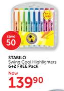 Stabilo Swing Cool Highlighters 6+2 Free Pack