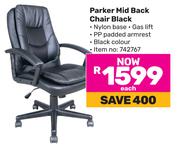 Parker Mid Back Chair Black-Each