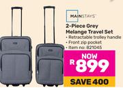 Mainstays 2 Piece Grey Melange Travel Set-Per Set