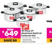 Hart 10 Piece J7 Aluminium Solid Lid Cookware Set-Per Set