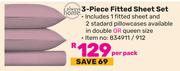 Always Home 3 Piece Fitted Sheet Set-Per Pack