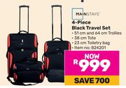 Mainstays 4 Piece Black Travel Set