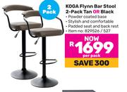 Koga Flynn Bar Stool 2 Pack Tan Or Black-Per Pack