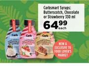 Carbsmart Syrups Butterscotch, Chocolate Or Strawberry-330ml Each