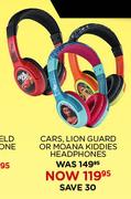 Cars, Lion Guard Or Moana Kiddies Headphones