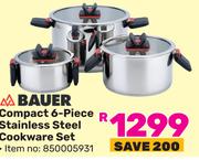 Bauer Compact 6 Piece Stainless Steel Cookware Set