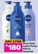 Nivea Body Lotion Pump Assorted-For 2 x 625ml
