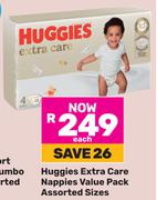 Huggies Extra Care Nappies Value Pack Assorted Sizes-Each