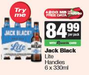 Jack Black Lite Handies-6 x 330ml Per Pack