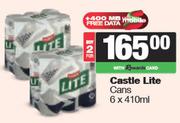 Castle Lite Cans-For 2 x 6 x 410ml