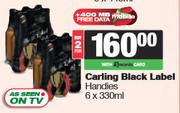 Carling Black Label Handies-For 2 x 6 x 330ml