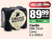 Castle Milk Stout Cans-6 x 500ml Per Pack
