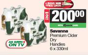 Savanna Premium Cider Dry Handies-For 2 x 6 x 330ml