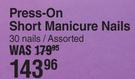 Impress Press On Short Manicure Nails 30 Nails Assorted