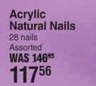 Kiss Acrylic Natural Nails 28 Nails Assorted
