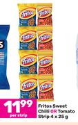 Fritos Sweet Chilli Or Tomato Strip-4 x 25g Per Strip