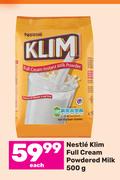 Nestle Klim Full Cream Powdered Milk-500g Each