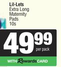Lil-Lets Extra Long Maternity Pads-10s Per Pack