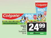 Colgate Kids Bluey Toothpaste-50ml Each