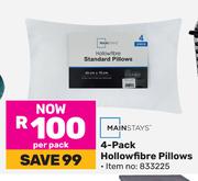 Mainstays 4-Pack Hollowfibre Pillows-Per Pack