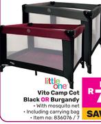 Little One Video Camp Cot (Black Or Burgundy)-Each