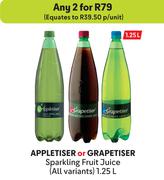 Appletiser Or Grapetiser Sparkling Fruit Juice (All Variants)-For 2 x 1.25L