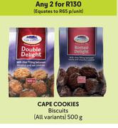 Cape Cookies Biscuits (All Variants)-For 2 x 500g