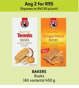 Bakers Rusks (All Variants)-For 2 x 450g