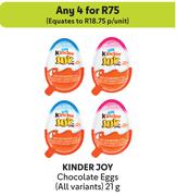Kinder Joy Chocolate Eggs (All Variants)-For 4 x 21g
