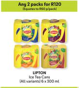 Lipton Ice Tea Cans (All Variants)-For 2 x 6 x 300ml