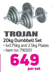 Trojan 20kg dumbbell shop set price