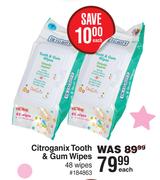 Nuby Citroganix Tooth & Gum Wipes 48 Wipes-Each