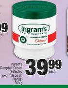 Ingram's Camphor Cream (Selected Excl.Tissue Oil Range)-500g Each