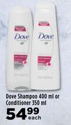Dove Shampoo 400ml Or Conditioner 350ml-Each