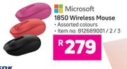 Microsoft 1850 Wireless Mouse Assorted Colours-Each
