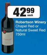 Robertson Winery Chapel Red Or Natural Sweet Red-750ml Each